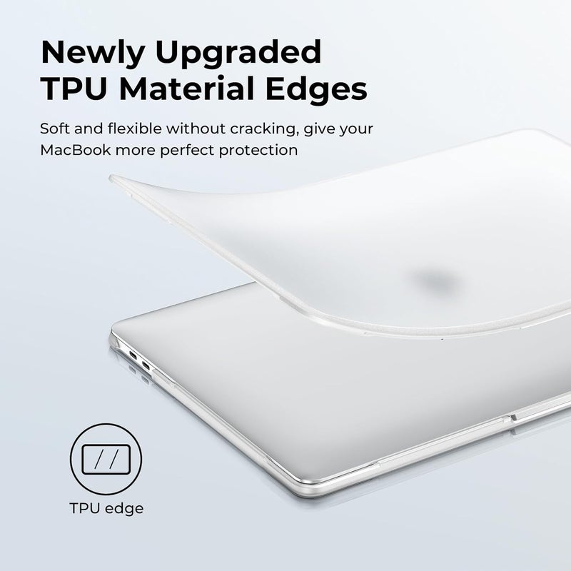 BlueSwan Anti-Cracking Hard Shell Case Compatible with MacBook Pro 13 inch, M2/M1 2025 2022-2017 A2338 A2289 A2251 A2159 A1989 A1706 A1708, Anti-Fingerprint Soft TPU Bumper, Frosted White - Image 4